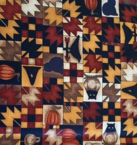 Vintage -4 yds x 44"- Debbie Mumm- Autumn Fall Patchwork - Cotton Fabric - Picture 1 of 4