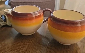 Vernon Ware Cream/sugar Set Vintage. Made In USA - Picture 1 of 17