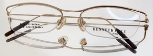 KENNETH COLE NEW YOR BET-A HALF 101 Eyeglasses GOLD New Titanium 50-17-135 - Picture 1 of 14