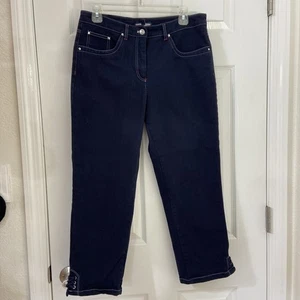 Women’s Jones New York Sport Stretch Blue Denim Capris Size 10 - Picture 1 of 9