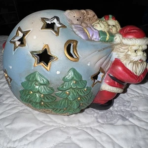 Santa Tea Light Votive Candle Holder Decor - 6"L x 3 3/4" H - Picture 1 of 8