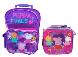 Zaino grande Peppa Pig 16" rullo/rotolo e borsa pranzo isolata - Foto 1 di 9