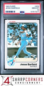Fleer #424 1983 Jesse Barfield Blue Jays Pop 3 PSA 10 - Imagen 1 de 3