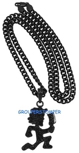 Juggalo Necklace Small New Pendant  24 Inch Cuban Style Chain Insane  - Picture 1 of 4