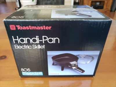 Sartén eléctrica vintage Toastmaster Handi-Pan 7" modelo 805B con tapa y manual Foto 1 de 4