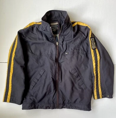 Chaqueta De Colección Abercrombie Performance Cremallera Para Hombre Mediana Azul Amarillo Rayas A&F Foto 1 de 4