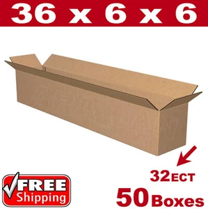 50 - 36x6x6 Cardboard Boxes Mailing Packing Shipping Box Corrugated Carton - Picture 1 of 1