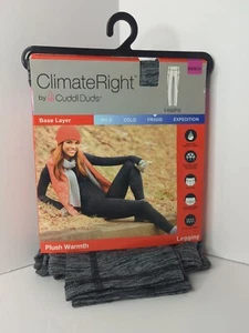ClimateRight by Cuddl Duds Women's Plush Warmth Thermal Leggings Black/Grey XS - Picture 1 of 4