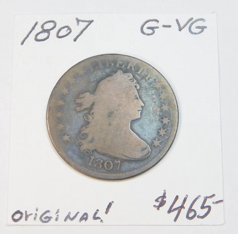 SCARCE!!!! 1807 DRAPED BUST QUARTER ORIGINAL G - VG 216 YEARS OLD NEVER CLEANED⭐ Cover