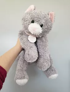 Peluche suave vintage Marks and Spencer CUDDLE ME CAT gato gris versión grande - Imagen 1 de 6