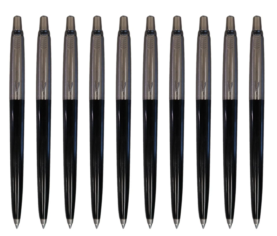 Bolígrafos Parker Jotter estilo antiguo negros hechos en Francia nuevos en bandeja Foto 1 de 1