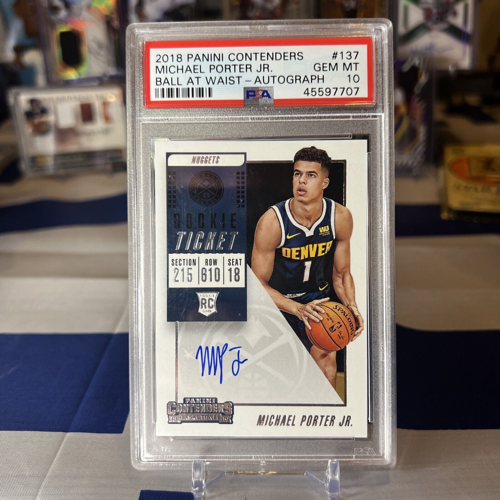 PSA 10 Michael Porter Jr 2018 Panini Contenders #137 Auto Rookie RC