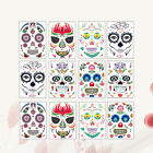  12 Sheets Day of The Dead Stickers Halloween Temporary Face Tattoos
