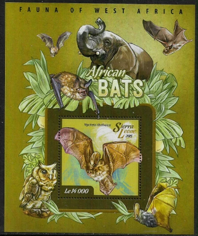 Sierra Leone #3285 Mint Never Hinged S/Sheet - African Bats Cover