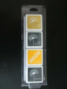 Juego de mini almohadillas de tinta HERO ARTS Koi cubos vainilla suave granito neón naranja carbón - Imagen 1 de 1