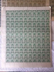 El Salvador Revenue: Timbre Municipal 25c American Bank Note Full Sheet W/Gum V2 - Picture 1 of 3