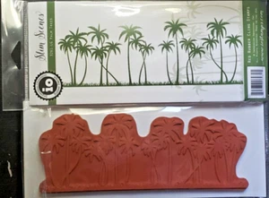 Impression Obsession IO Stamps PALM TREES Cling Rubber Stamp 3261-LG Large - Foto 1 di 1