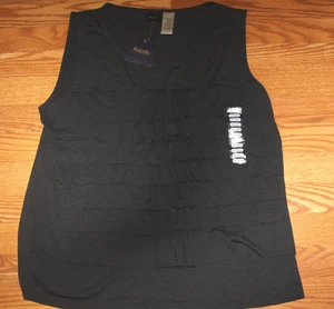 NWT Womens RAFAELLA Sleeveless Black Ruffle Tank Shirt Size S Small - Picture 1 of 2