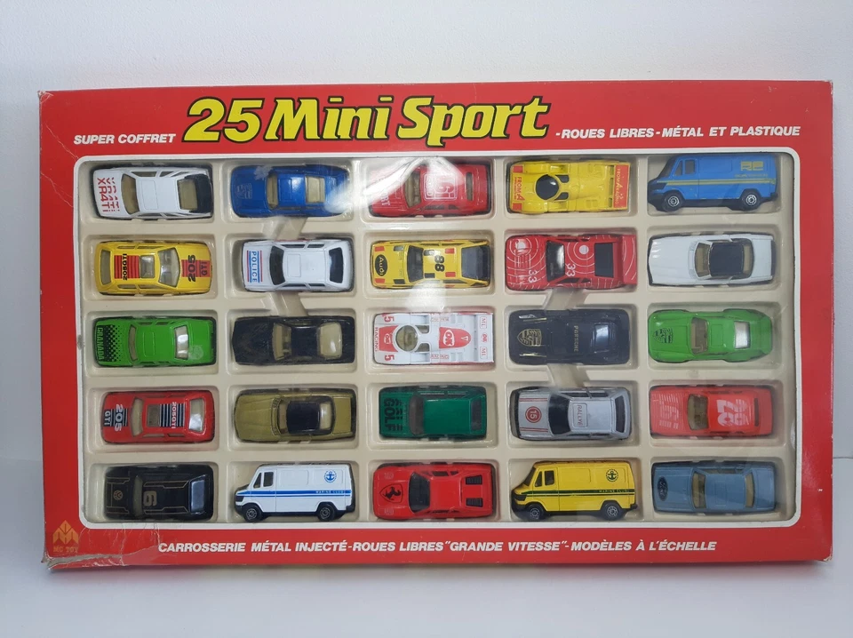 Ancien très grand coffret de voitures " 25 MINI SPORT " - MC TOY - 1/64 - Photo 1/4