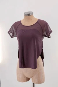 Lululemon Damen Pflaume Kurzarm Netz Schulter Top.  Keine Größe. Siehe Maß - Bild 1 von 5
