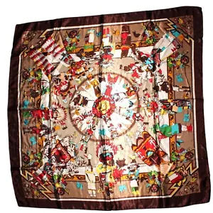 Colorida Bufanda Gigante Para Mujer Diseñador Cuadrado Kachinas Lujo Decorativo - Imagen 1 de 6