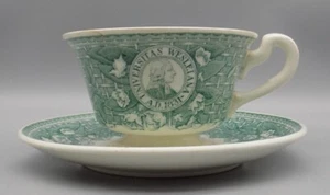 Wedgwood Wesleyan University Tasse und Untertasse 1939 Jones McDuffee Stratton - Bild 1 von 18