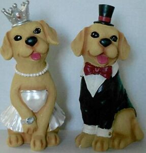 Wedding Bride & Groom Dogs Statuettes - 10"