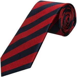 TIES R US Navy and Red Striped Classic Men's Tie Regular Tie Wedding Tie - Picture 1 of 3