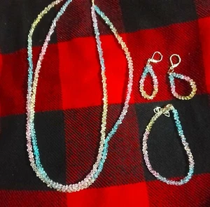 AAA Grade Multi Clear Herkimer Diamond Uncut Beads herkimer diamond Necklace Set - Picture 1 of 9