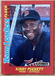 KIRBY PUCKETT, RARE ! 1988 FLEER "TEAM LEADERS" CARD, BASEBALL LEGEND ! - Picture 1 of 1