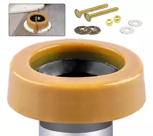 Extra Thick Toilet Wax Ring Kit with plastic horn and Bolts fits 3" or 4" drain - Picture 1 of 12