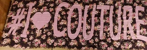 Burgundy flowers pink I Love Couture Head Neck Scarf 6ft X 2ft New In Package - Picture 1 of 5