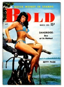March 1955 Bold Magazine Gorgeous Bettie Page Cover Marilyn Monroe Houdini - Picture 1 of 2