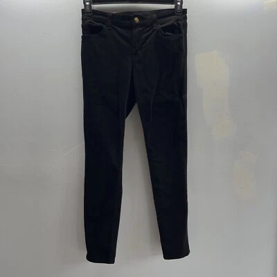 Pantalones de mezclilla rectos negros ajustados talla 28 de pana marca J para mujer tiro bajo Foto 1 de 4