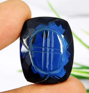 Gemas talladas corte cojín turmalina indicolite azul natural 41,90 quilates certificadas - Imagen 1 de 8