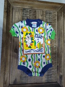 Vintage Kohana Kids Baby Bodysuit Romper 0-6 months Beach Theme Fish - Picture 1 of 7