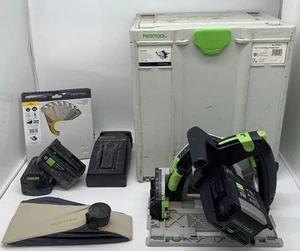 Festool TSC55KEB-Basic 18v Cordless Plunge Circular Saw W/ 2x5.2Ah & Bat Charger - Picture 1 of 14