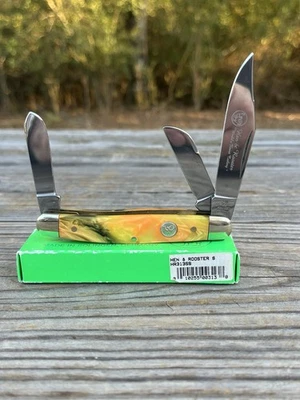 Vtg HEN & ROOSTER BERTRAM GERMANY 313 SS Large Stock Knife Colorful Handles NIB - Image 1 of 4