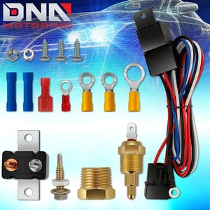 12V 40 AMP Electric Radiator Fan Thermostat Control Wiring Switch Relay Kit - Picture 1 of 7