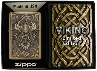 Zippo Wikinger Viking Limited Edition Messing Gebürstet Feuerzeug - 2008143 - Bild 1 von 4