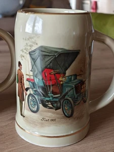 Porzelanit Vintage Fiat 1901 Ceramic Drink Beer Cup Mug Spain 7*13 cm - Imagen 1 de 18