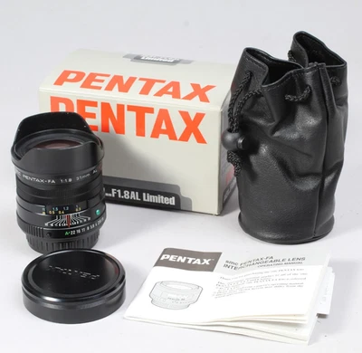 BLACK SMC PENTAX-FA 31MM F/1.8 AL LIMITED W BOX CASE CAPS PAPER HOOD CLEAN GLASS - Image 1 of 4