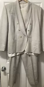 VTG Breckenridge 24W Beige 3 Piece Business Suit Blazer Wool Rayon ILGWU USA - Picture 1 of 18