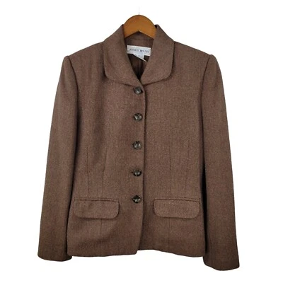 Jones носить размер 6 Куртка Пальто карьера Твидовая шерсть смесь темно Academia профессиональный - Изображение 1 из 4