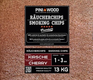 PINI 13 Kg Räucherchips Kirsche 1-3 mm Smoking Chips Räucherspäne - Bild 1 von 4