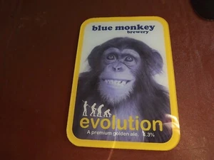 Pub/Bar Beer Pump Label/Clip 'evolution' by Blue Monkey Brewery. Man cave - Picture 1 of 1