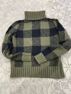 Nine & Company Sz S Black & Green Checkered turtle neck Sweater Long Sleeve - Picture 1 of 8
