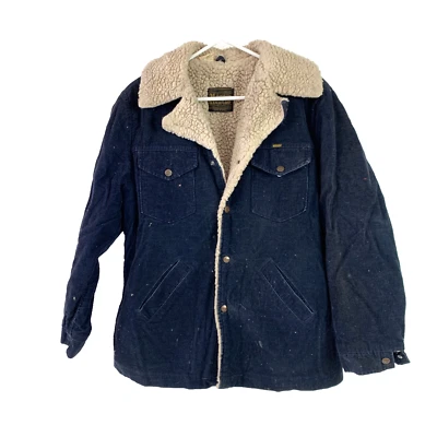 Abrigo vintage Maverick Ranch pana azul sherpa para hombre grande 3JL57NV Foto 1 de 4