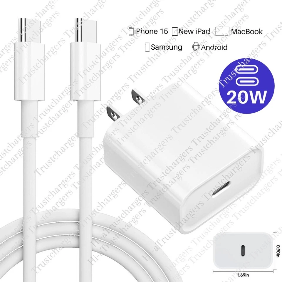 USB-C  20W Fast Charger Power Adapter iPhone And Android - Image 1 of 4