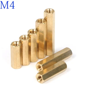 M4 Brass Threaded Hex Double Pass Spacer Copper Column Support Nut For PCB Board - Picture 1 of 4